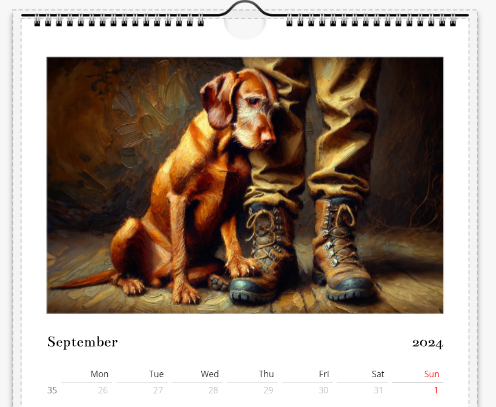 2026 Wire Hair Vizsla Calendar (A3) Spring Cover