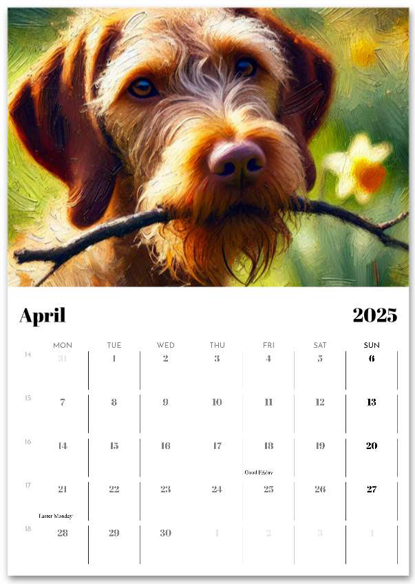 2026 Wire Hair Vizsla Wall Calendar (A3) Summer Cover