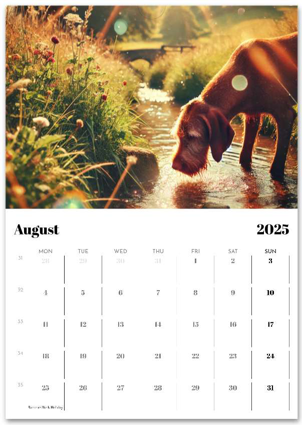 2026 Wire Hair Vizsla Wall Calendar (A3) Summer Cover