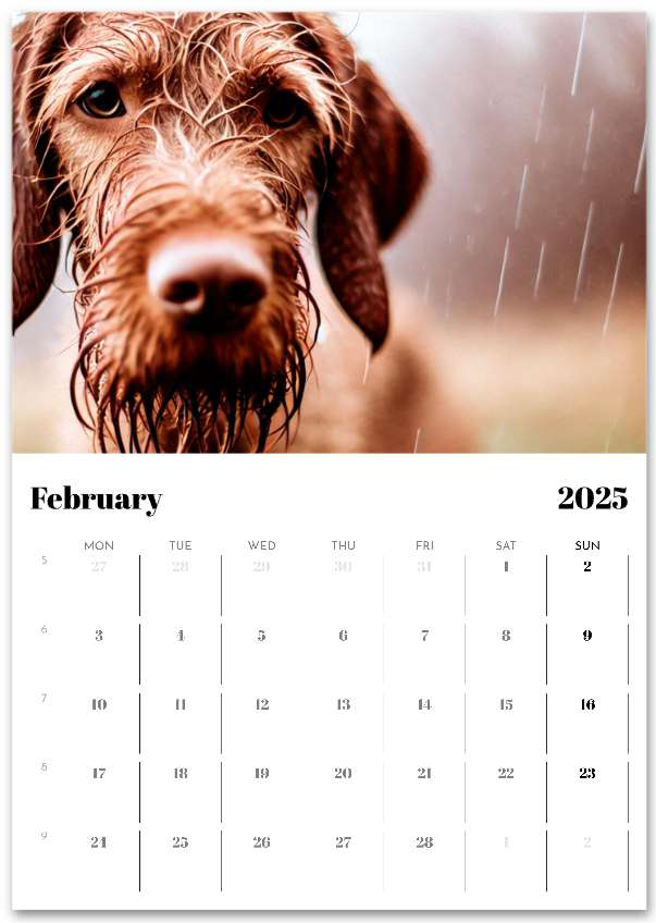 2026 Wire Hair Vizsla Wall Calendar (A3) Summer Cover