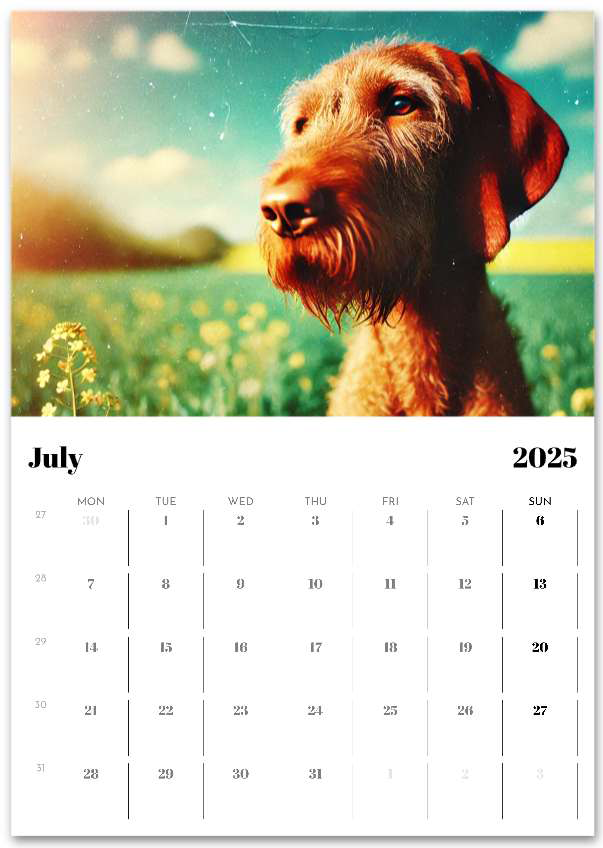 2026 Wire Hair Vizsla Wall Calendar (A3) Summer Cover