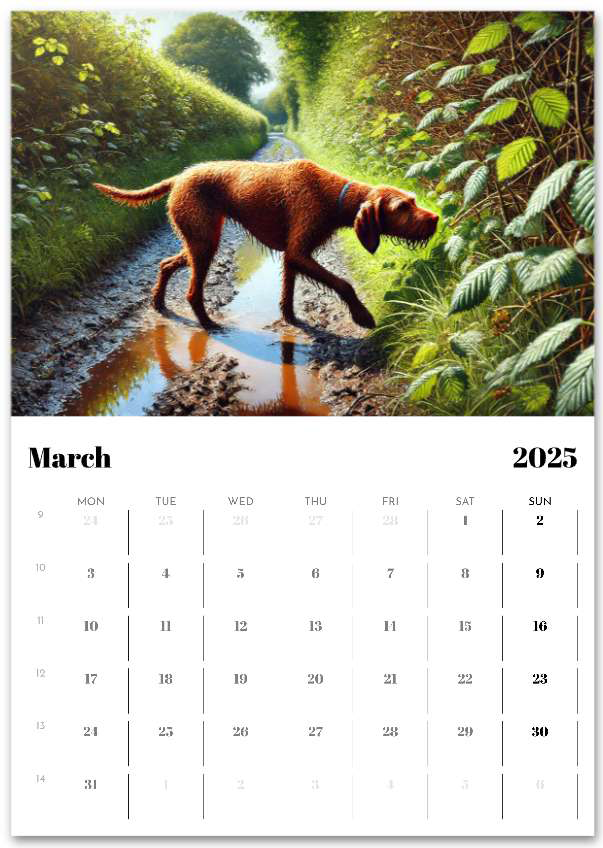 2026 Wire Hair Vizsla Wall Calendar (A3) Summer Cover