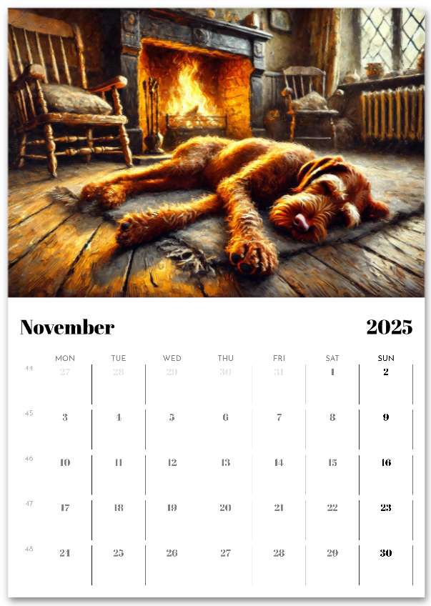 2026 Wire Hair Vizsla Wall Calendar (A3) Summer Cover