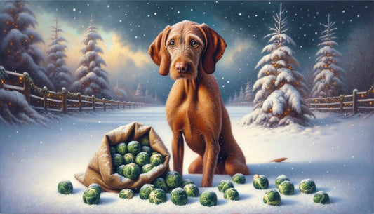 Sad Sprouts Wirehaired Vizsla Christmas Card