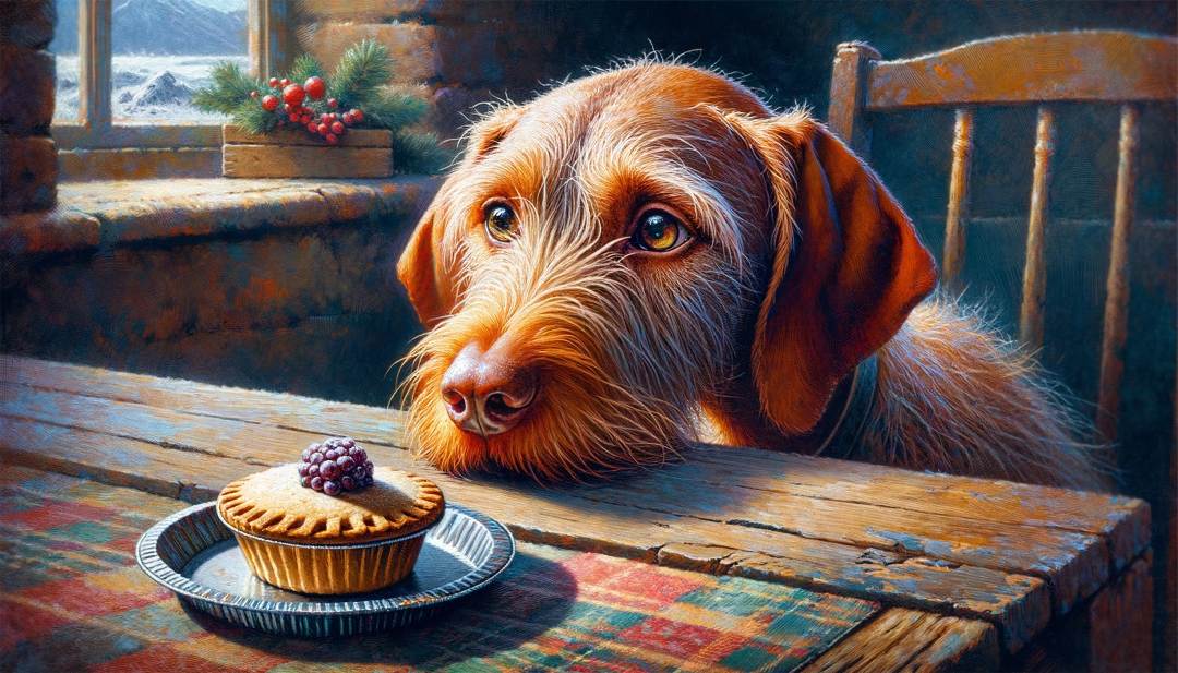 Pie Patience Wirehaired Vizsla Christmas Card