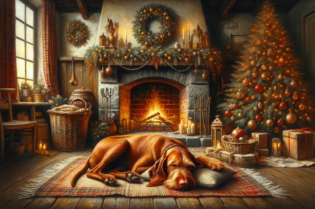 My Favourite Pillow Wirehaired Vizsla Christmas Card