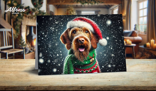 Wire Hair Vizsla Christmas Cheer Christmas Card