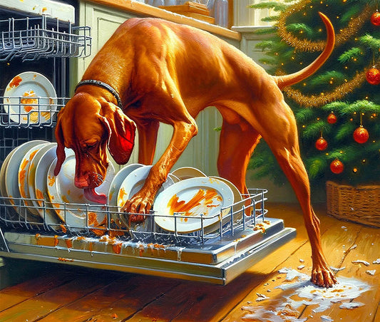 Season's Cleanings Vizsla Christmas Card