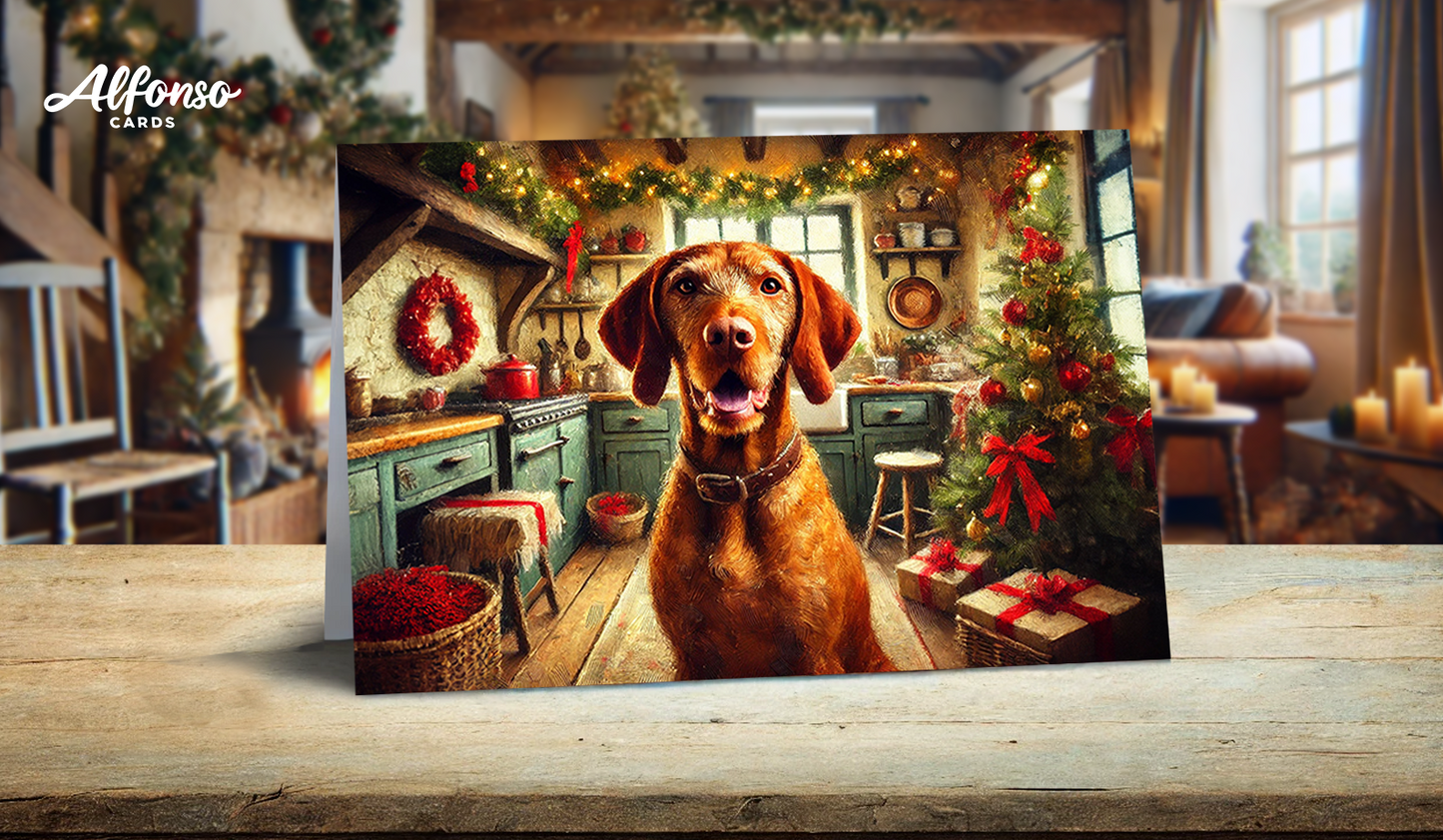 Assorted Wirehair Vizsla Christmas Card Pack - Choose Your Own With Multi Card Discounts!