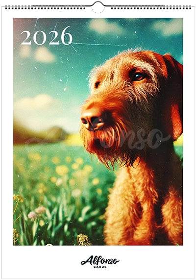 2026 Wire Hair Vizsla Wall Calendar (A3) Summer Cover