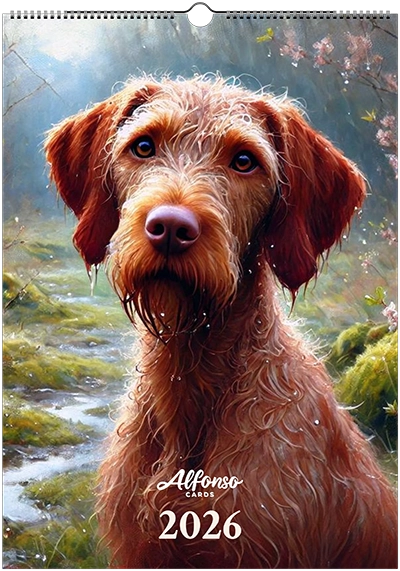 2026 Wire Hair Vizsla Wall Calendar (A3) Winter Cover