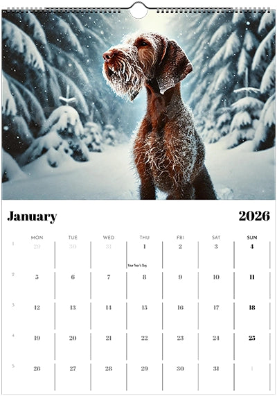 2026 Wire Hair Vizsla Wall Calendar (A3) Summer Cover