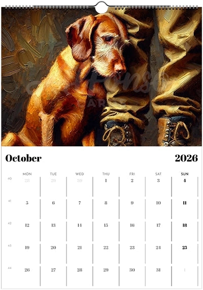 2026 Wire Hair Vizsla Calendar (A3) Spring Cover