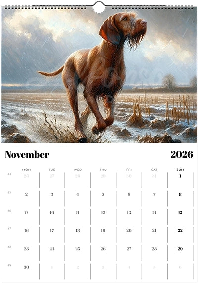 2026 Wire Hair Vizsla Calendar (A3) Spring Cover