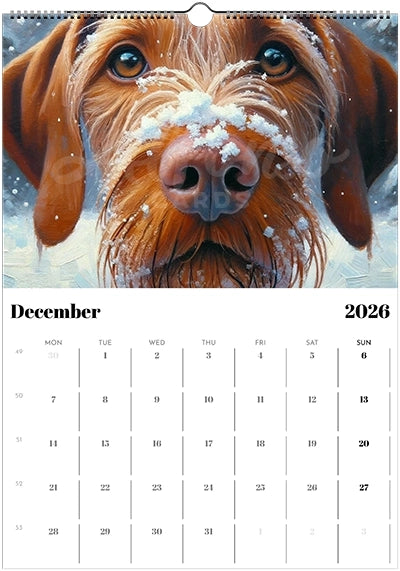 2026 Wire Hair Vizsla Calendar (A3) Spring Cover