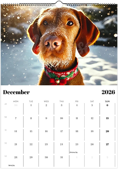 2026 Wire Hair Vizsla Wall Calendar (A3) Summer Cover