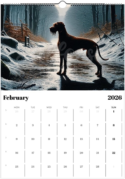 2026 Wire Hair Vizsla Calendar (A3) Spring Cover