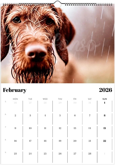 2026 Wire Hair Vizsla Wall Calendar (A3) Summer Cover