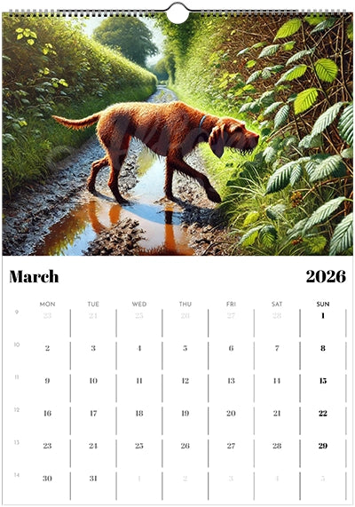 2026 Wire Hair Vizsla Wall Calendar (A3) Summer Cover
