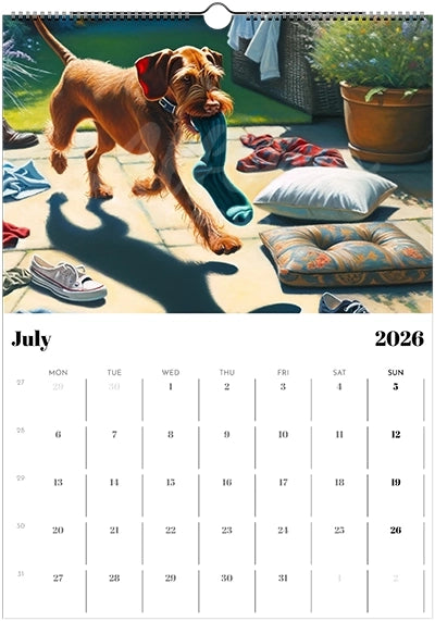 2026 Wire Hair Vizsla Calendar (A3) Spring Cover