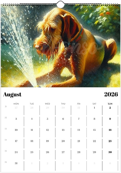 2026 Wire Hair Vizsla Calendar (A3) Spring Cover