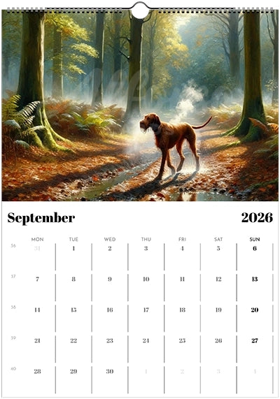 2026 Wire Hair Vizsla Calendar (A3) Spring Cover