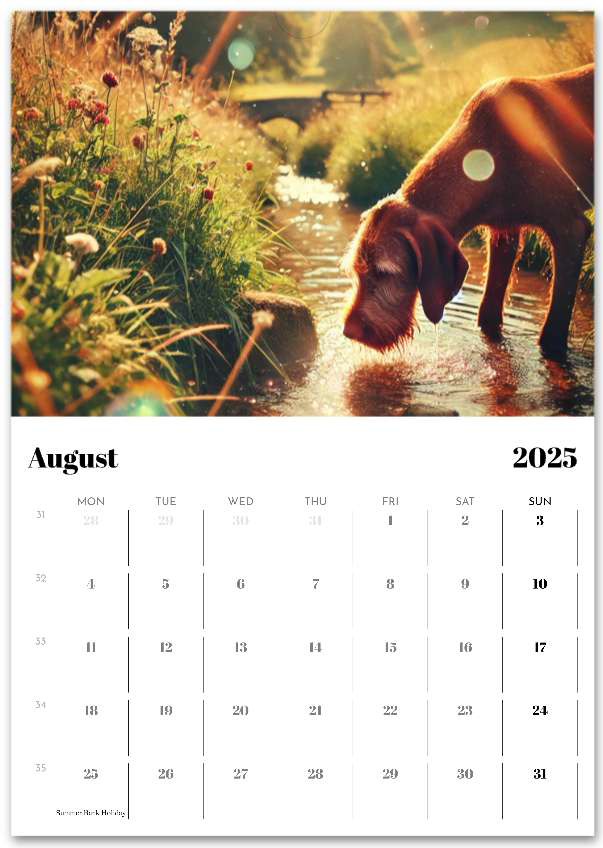 2025 Wire Hair Vizsla Wall Calendar (A3)