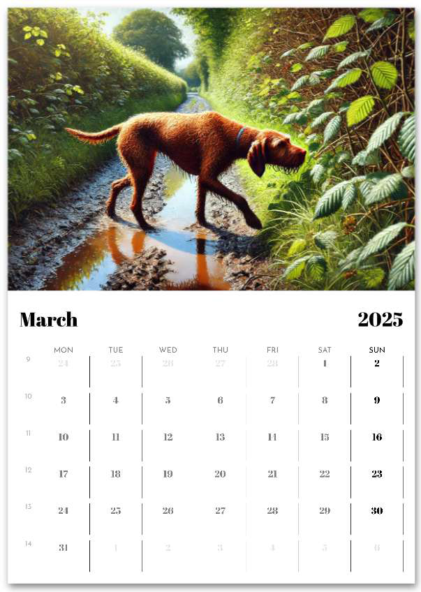 2025 Wire Hair Vizsla Wall Calendar (A3)