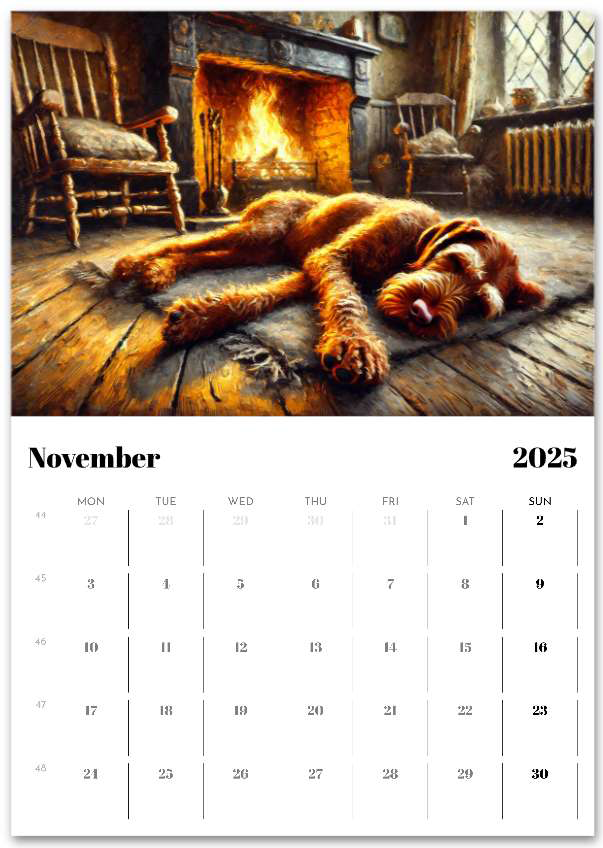 2025 Wire Hair Vizsla Wall Calendar (A3)